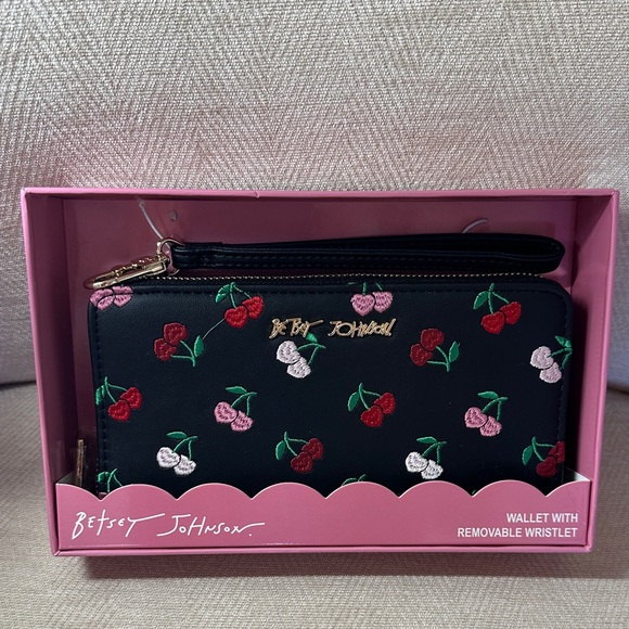 Betsey Johnson Black Wallet with Cherry Embroidery - Picture 6 of 6